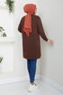 The Front Printed Tunic 789OZR1047-M Coffee - Thumbnail