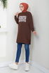 The Front Printed Tunic 789OZR1047-M Coffee - Thumbnail