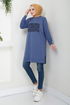 The Front Printed Tunic 789OZR1047-M Indigo - Thumbnail