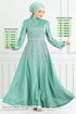 The Front Stony Satin Evening dress 5675END900-M Mint - Thumbnail