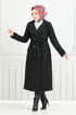 The Headline Buttoned Up Stamp Coat 7021TRT1045-M Black - Thumbnail