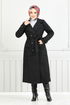 The Headline Buttoned Up Stamp Coat 7021TRT1045-M Black - Thumbnail