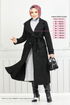 The Headline Buttoned Up Stamp Coat 7021TRT1045-M Black - Thumbnail