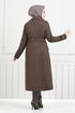 The Headline Buttoned Up Stamp Coat 7021TRT1045-M Coffee - Thumbnail