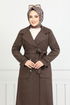 The Headline Buttoned Up Stamp Coat 7021TRT1045-M Coffee - Thumbnail