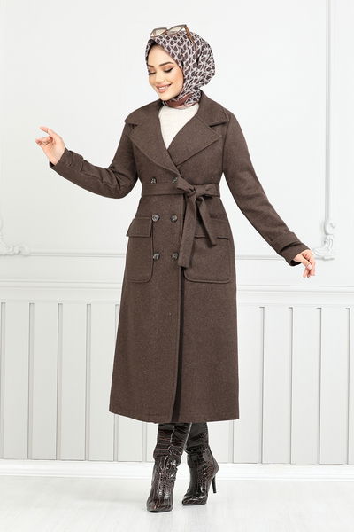 MRV T.R.T. - The Headline Buttoned Up Stamp Coat 7021TRT1045-M Coffee