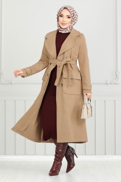 MRV T.R.T. - The Headline Buttoned Up Stamp Coat 7021TRT1045-M Latte