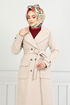 The Headline Buttoned Up Stamp Coat 7021TRT1045-M The Stone - Thumbnail