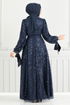 The Headline Laced Up Hijab Evening dress 5611END900-M Laci - Thumbnail