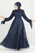 The Headline Laced Up Hijab Evening dress 5611END900-M Laci - Thumbnail