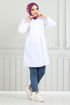 The Headline Laced Up Tunic 401EVO1065-M Ecru - Thumbnail