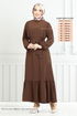 The Headline Rubberized Aerobin Dress 009MR1077-M Coffee - Thumbnail