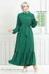 The Headline Rubberized Aerobin Dress 009MR1077-M Emerald - Thumbnail