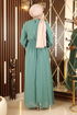 The Headline Rubberized Chiffon Evening dress Mint MIH12003 - Thumbnail