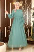 The Headline Rubberized Chiffon Evening dress Mint MIH12003 - Thumbnail