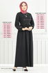 The Headline Rubberized Hijab Dress 22034UKB929-M Black - Thumbnail