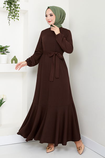 MRV D.V.L. - The Headline Rubberized Hijab Dress 285DVL817-M Coffee