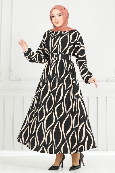 MRV T.G.E. - The Headline Rubberized Patterned Dress 4026TGE913-M Black