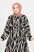 The Headline Rubberized Patterned Dress 4026TGE913-M Black - Thumbnail