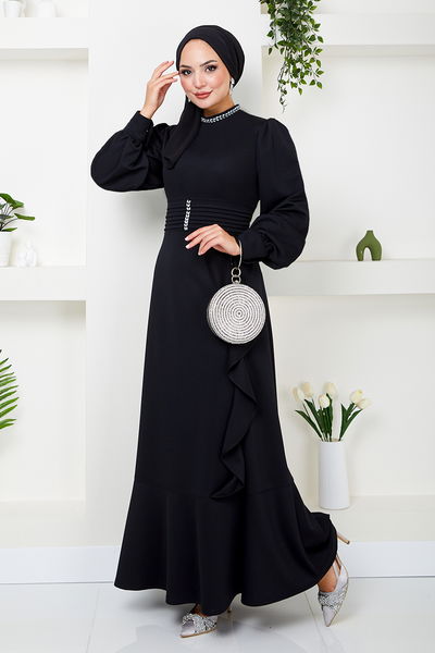 MRV P.L. - The Skirt Flywheel Hijab Dress 1225PL940-M Black