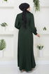 The Skirt Flywheel Hijab Dress 1225PL940-M Emerald - Thumbnail