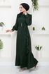 The Skirt Flywheel Hijab Dress 1225PL940-M Emerald - Thumbnail