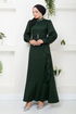 The Skirt Flywheel Hijab Dress 1225PL940-M Emerald - Thumbnail