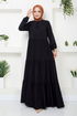 The Skirt Flywheel Hijab Dress 2352BGS895-M Black - Thumbnail