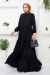 The Skirt Flywheel Hijab Dress 2352BGS895-M Black - Thumbnail