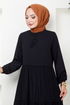 The Skirt Flywheel Hijab Dress 2352BGS895-M Black - Thumbnail