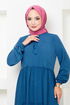 The Skirt Flywheel Hijab Dress 2352BGS895-M Indigo - Thumbnail