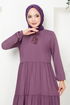 The Skirt Flywheel Hijab Dress 2352BGS895-M Lilac - Thumbnail