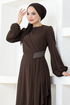 The Stone Detail Dress Brown ASM2507 - Thumbnail