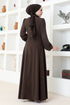 The Stone Detail Dress Brown ASM2507 - Thumbnail