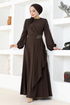 The Stone Detail Dress Brown ASM2507 - Thumbnail