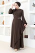 The Stone Detail Dress Brown ASM2507 - Thumbnail