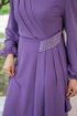 The Stone Detail Dress Lilac ASM2507 - Thumbnail