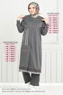 The Stone Detail Hijab Team 9123PL940-M Anthracite - Thumbnail