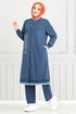The Stone Detail Hijab Team 9123PL940-M Indigo - Thumbnail