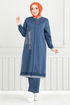 The Stone Detail Hijab Team 9123PL940-M Indigo - Thumbnail
