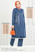 The Stone Detail Hijab Team 9123PL940-M Indigo - Thumbnail