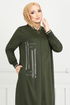 The Stone Detail Hijab Team 9123PL940-M Khaki - Thumbnail