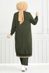 The Stone Detail Hijab Team 9123PL940-M Khaki - Thumbnail