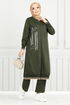 The Stone Detail Hijab Team 9123PL940-M Khaki - Thumbnail