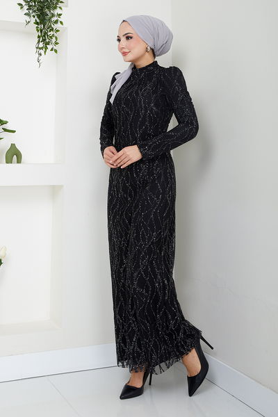 MRV E.N.D. - The Stone Detailed Evening dress 5634END900-M Black