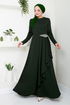 The Stone Detailed Hijab Dress 5022SL890 Emerald - Thumbnail