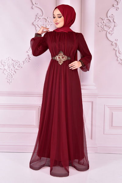 ASM - Tüll Abendkleid Bordeaux ASM2488