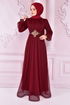 Tüll Abendkleid Bordeaux ASM2488 - Thumbnail