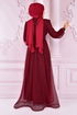 Tüll Abendkleid Bordeaux ASM2488 - Thumbnail