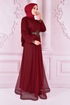 Tüll Abendkleid Bordeaux ASM2488 - Thumbnail